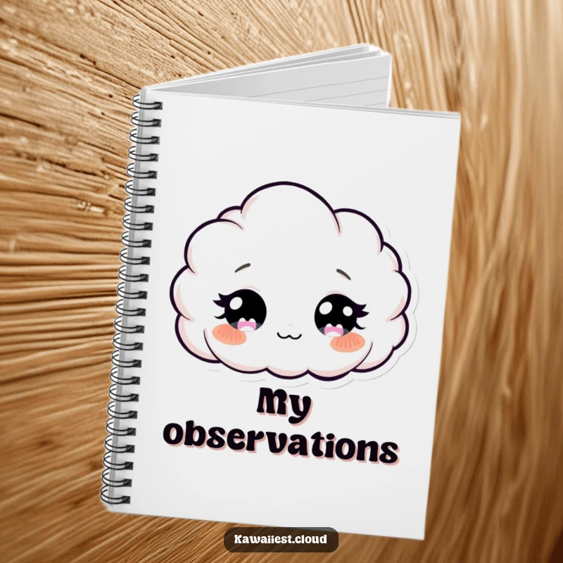 Funny Curious Cloud Notebook: A notebook with a curious cloud character and wide, twinkling eyes, perfect for capturing bright ideas.