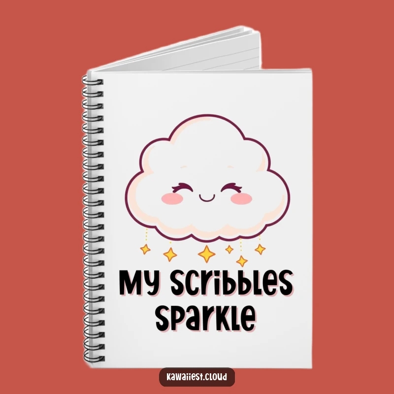 Funny Star Dropping Cloud Notebook: Smiling Winking Character, Stationery Gift