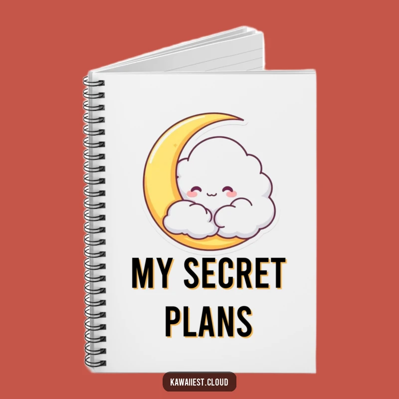 Funny Cloud Moon Notebook - Journal Your Dreams with Celestial Humor Gift