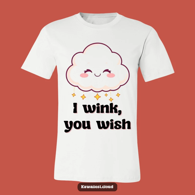 Funny Star Dropping Cloud T-Shirt: Smiling Winking Character, Perfect Funny Gift