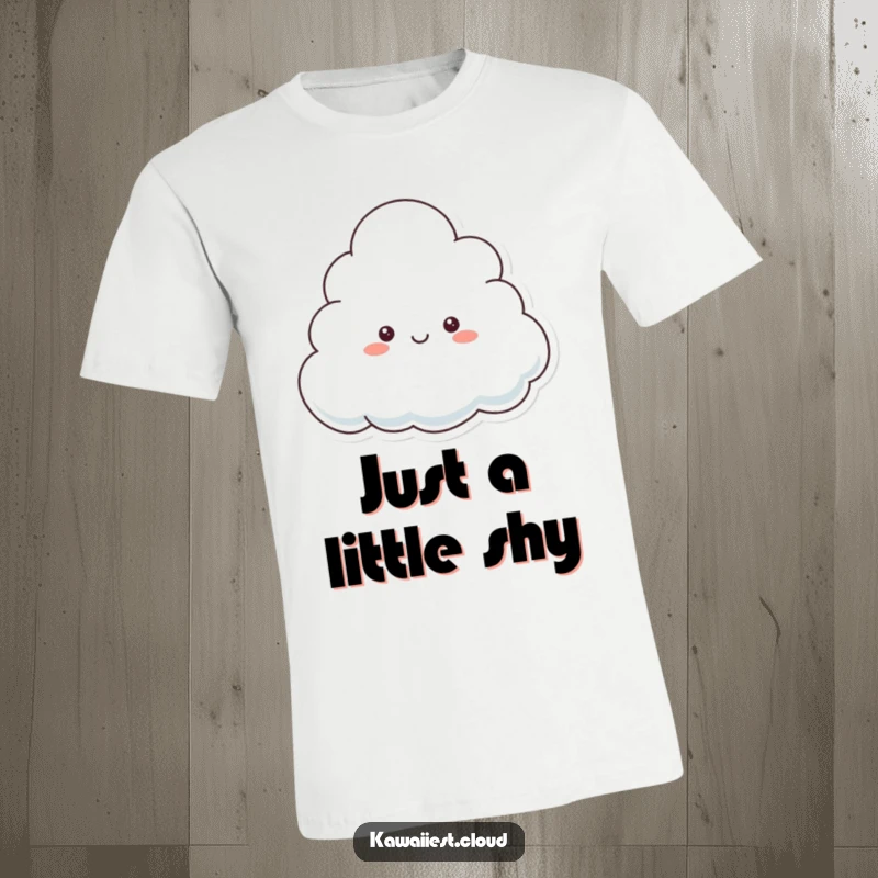 Funny T-Shirt showcasing a mischievous cloud character peeking out playfully from behind a bigger cloud, full of lighthearted fun.