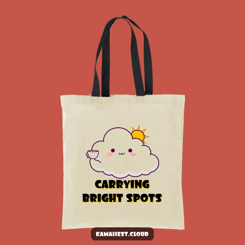 Funny Sunshine Cloud Tote Bag: Carry a Cup of Joy