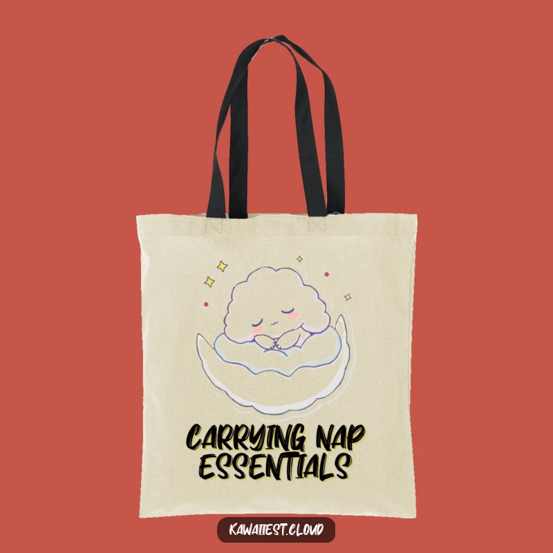 Funny Sleeping Cloud Tote Bag - Moon Dreams & Humor, Fun Gift!