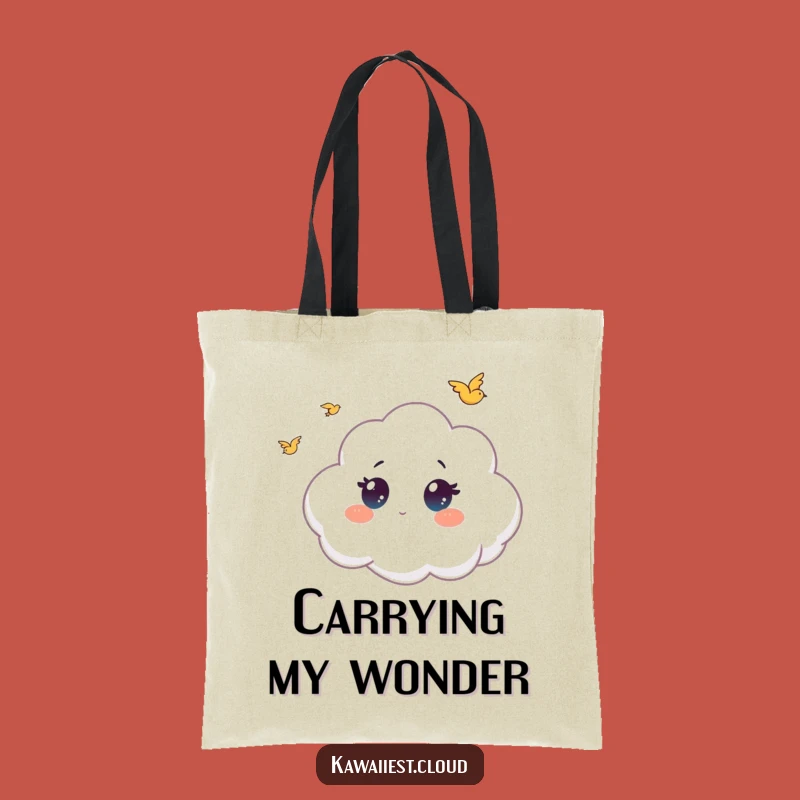 Funny Bird Watching Cloud Tote Bag: Wide Eyes, Practical Humorous Gift
