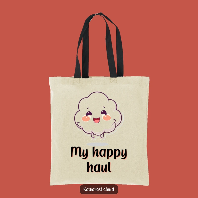 Funny Cloud Bounce Tote Bag: Spacious Character Carryall for Joyful Errands
