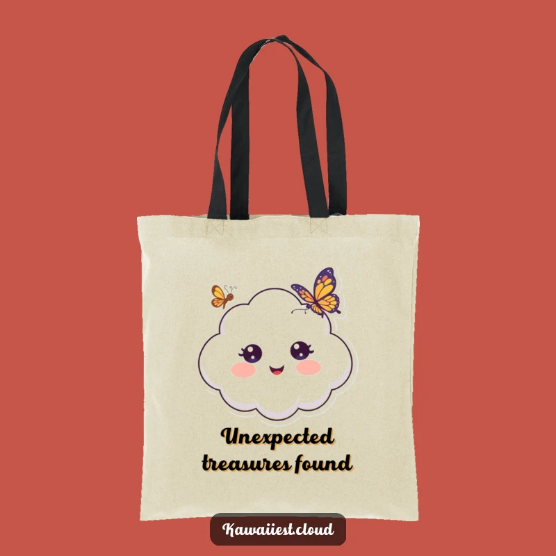 Funny Surprised Cloud Tote Bag: Whimsical Design, Carry Surprise, Perfect Funny Gift Accessory